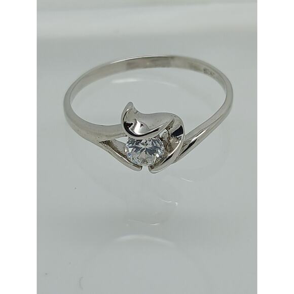 Fun Vintage NOS Simulated Diamond 925 Sterling Silver Stack Band Ring Size 7 NEW - Picture 2 of 7